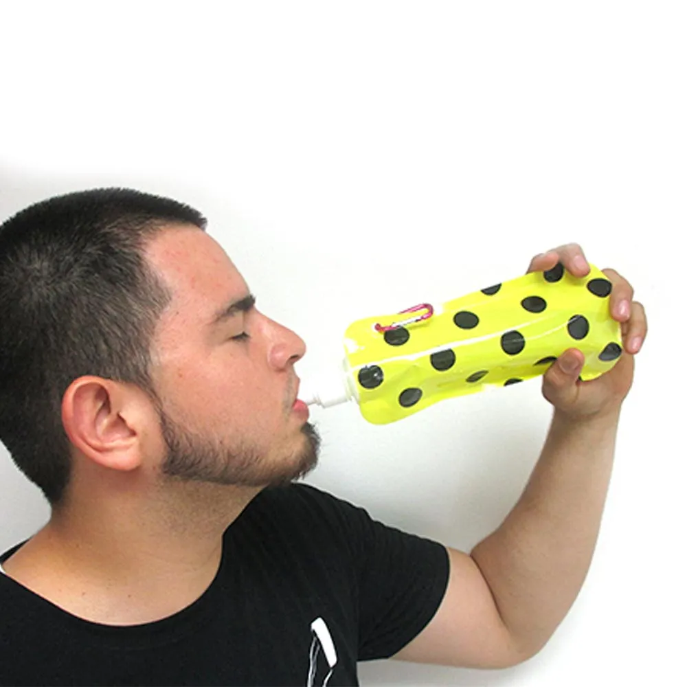 12 Pcs Multicolor Flexible Collapsible Foldable Reusable Water Bottles Ice Bag !
