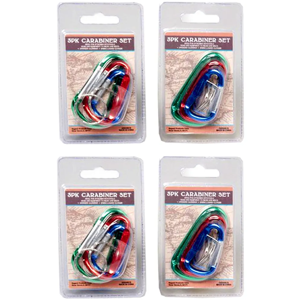 12 X Mini Aluminum Carabiner Camp Hiking Snap Hook Lock Clip On Attach Keychain