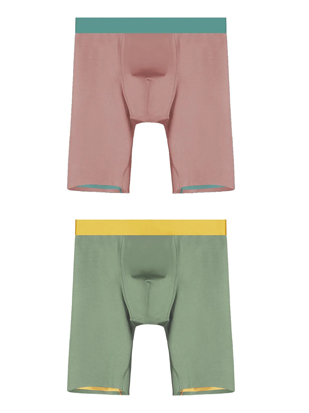 2 Pack Men's Active Flyless Boxer Briefs