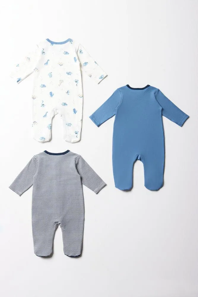 3 Pack Babygrows Blue