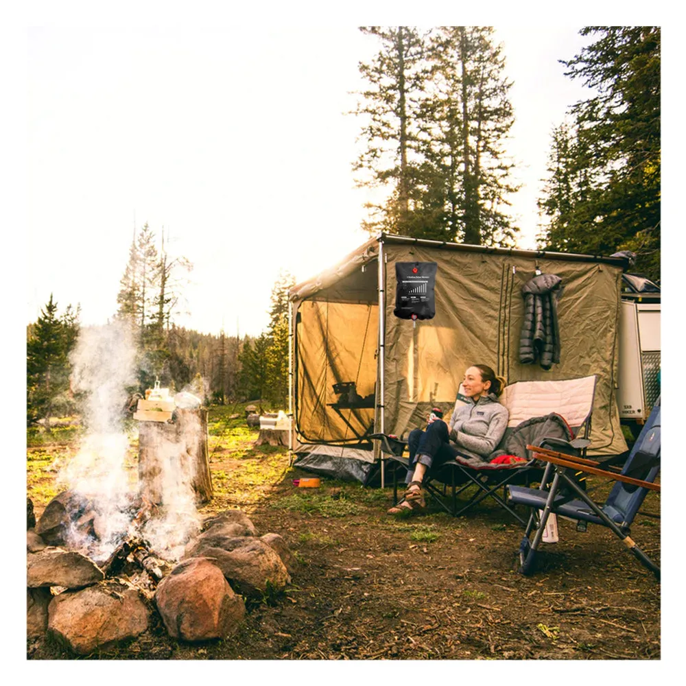 5G Portable Outdoor Shower Solar Heating Pipe Bag Water Camp Hiking Heated Bath