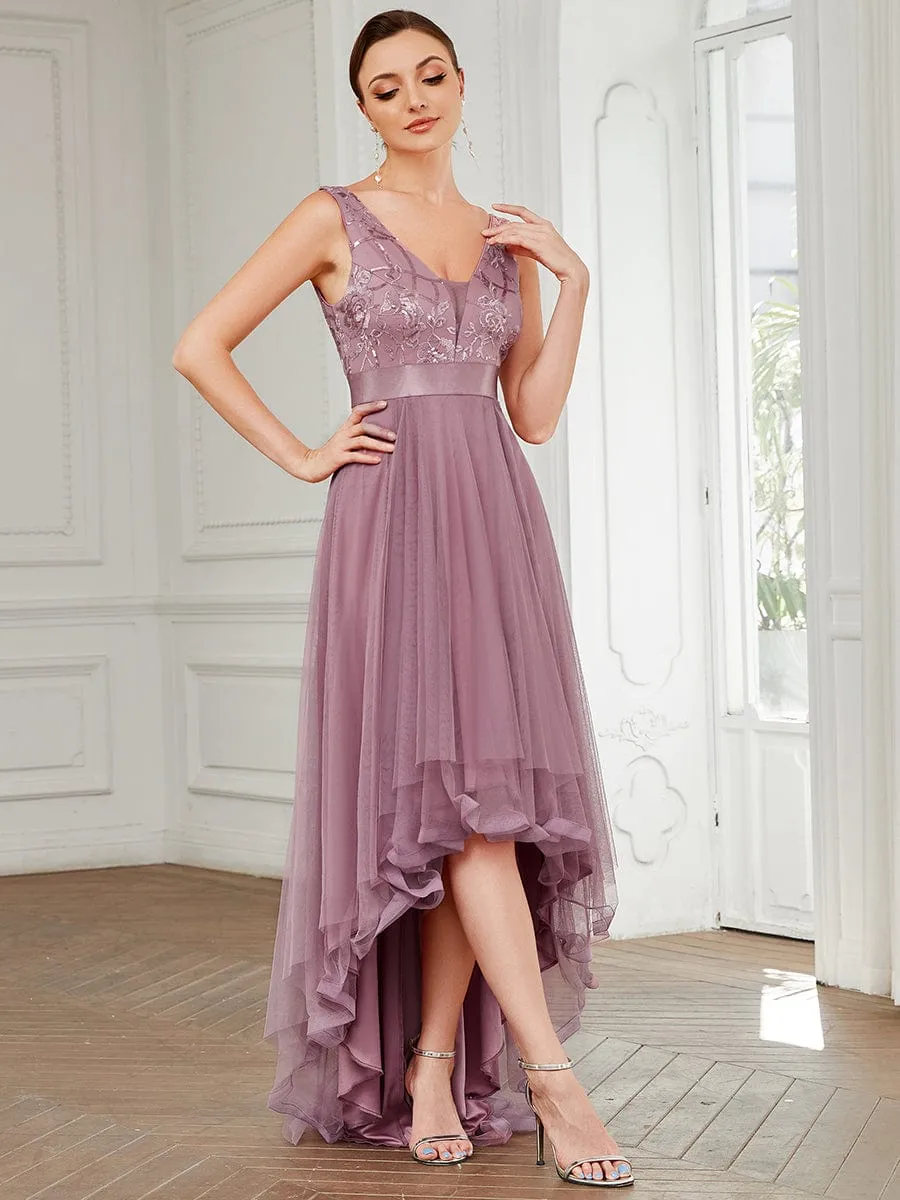 A-Line High-Low Tulle Prom Dress