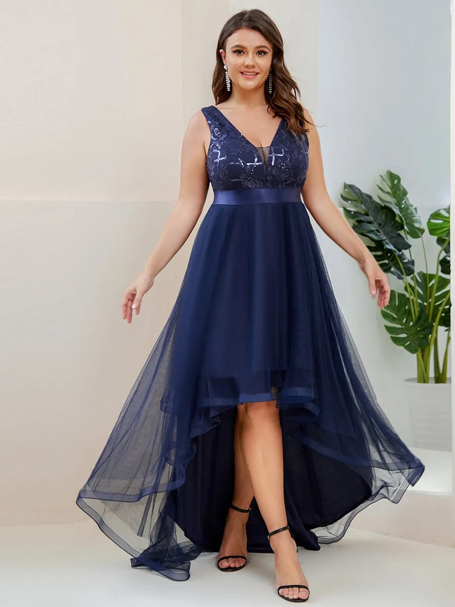 A-Line High-Low Tulle Prom Dress