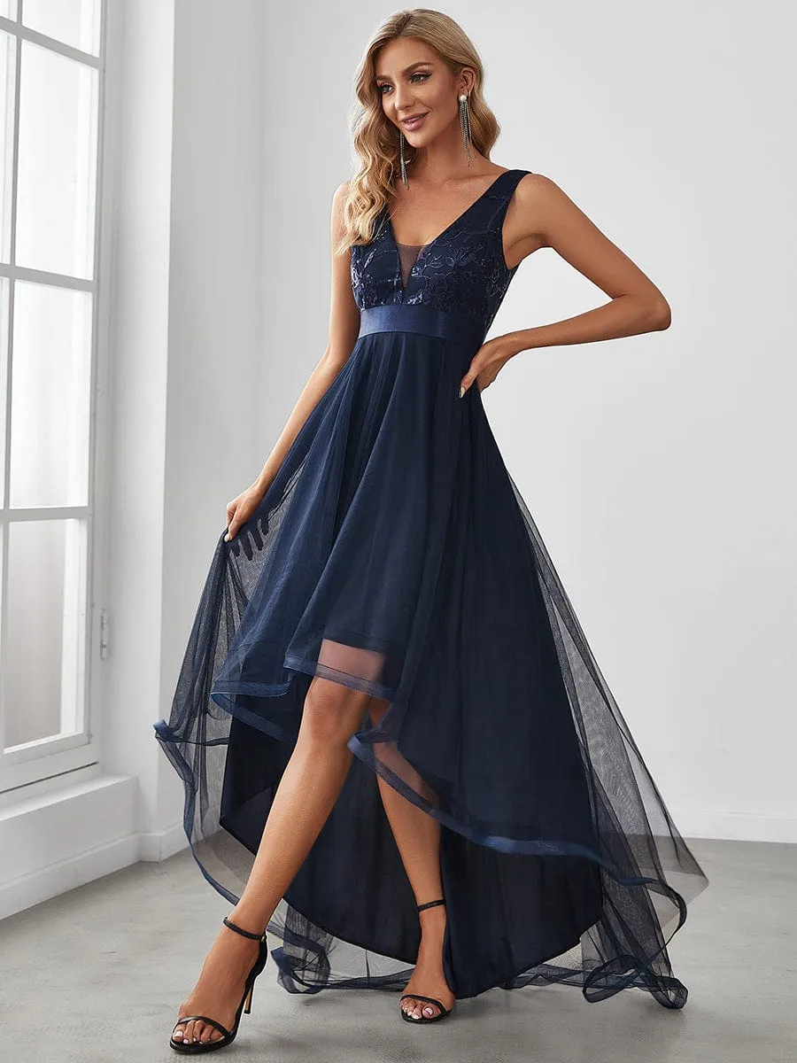 A-Line High-Low Tulle Prom Dress