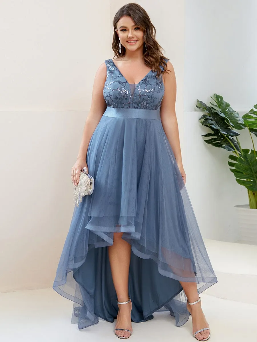 A-Line High-Low Tulle Prom Dress