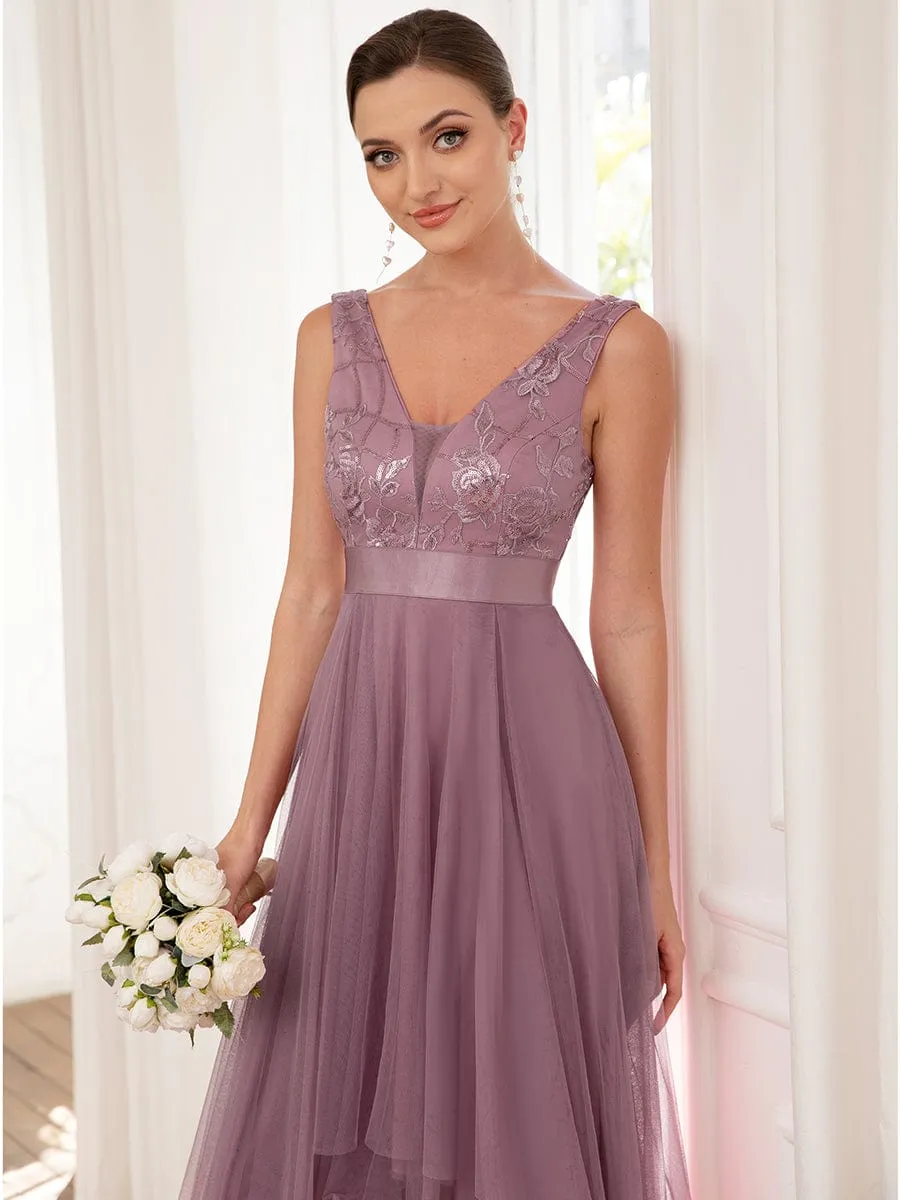 A-Line High-Low Tulle Prom Dress