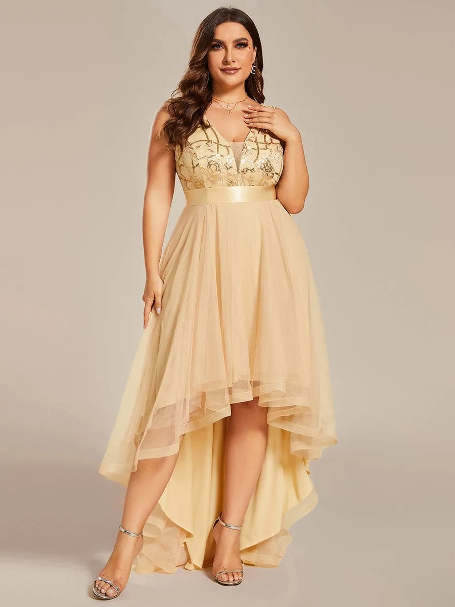A-Line High-Low Tulle Prom Dress