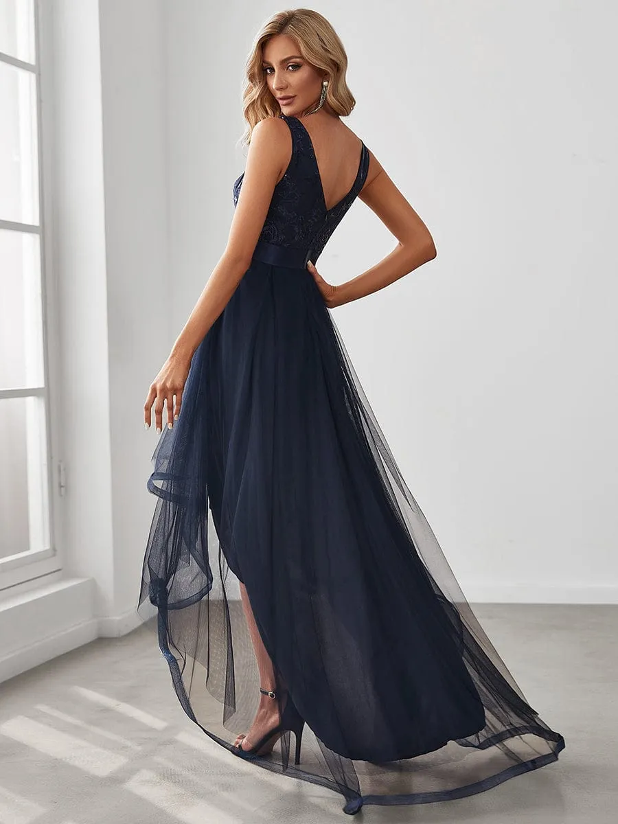 A-Line High-Low Tulle Prom Dress