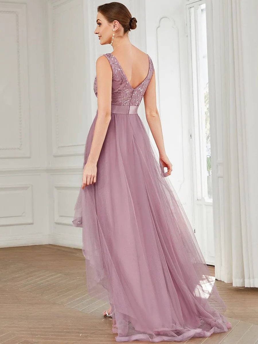 A-Line High-Low Tulle Prom Dress