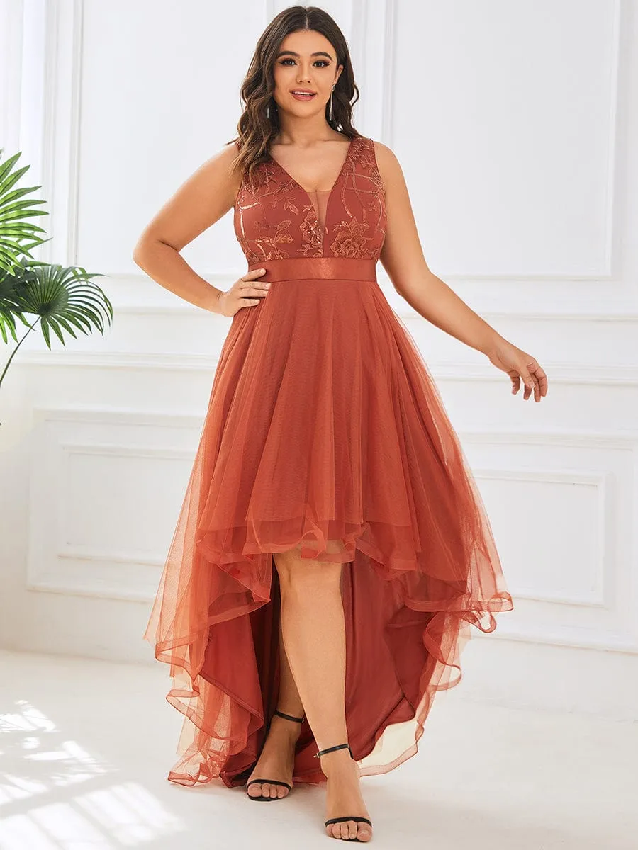 A-Line High-Low Tulle Prom Dress