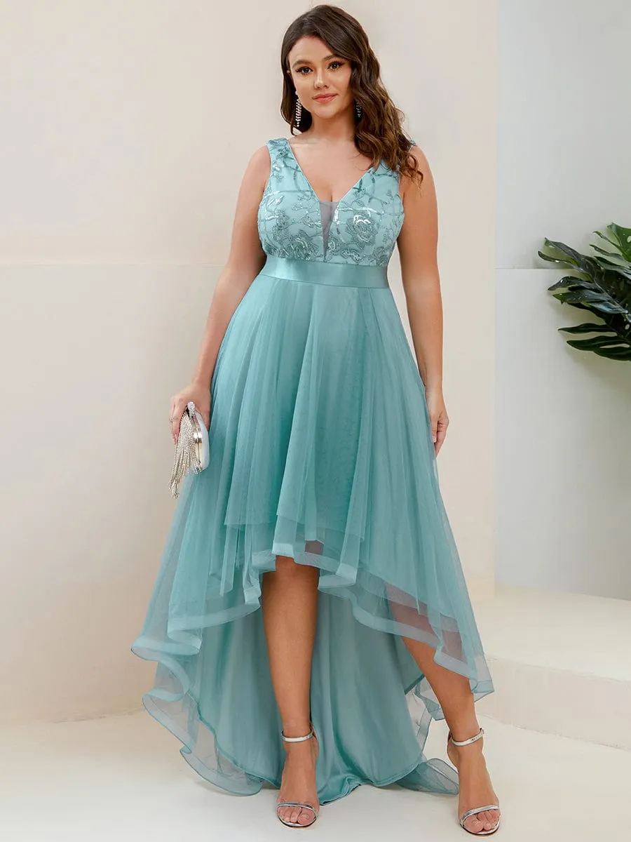 A-Line High-Low Tulle Prom Dress