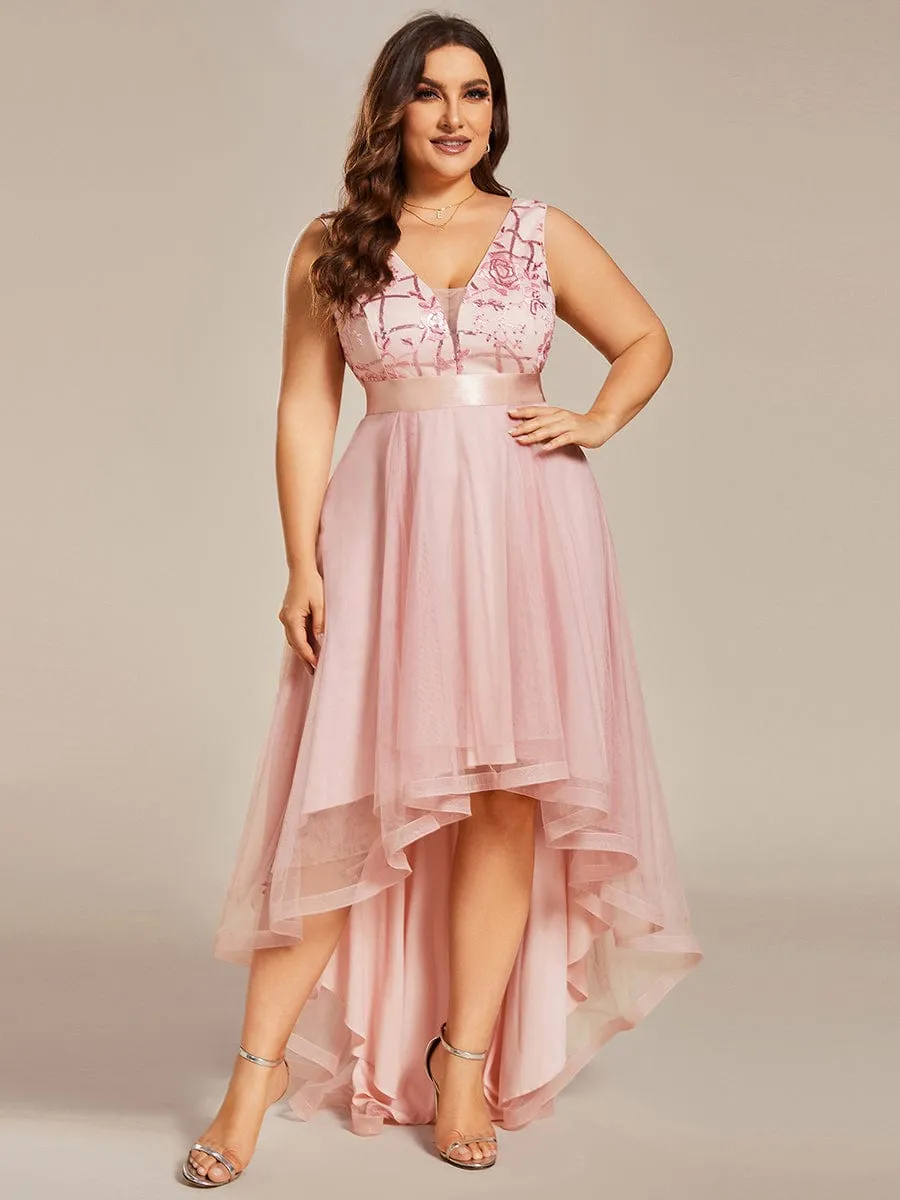 A-Line High-Low Tulle Prom Dress