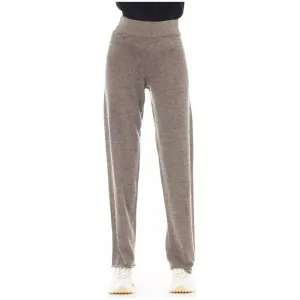 Alpha Studio Brown Wool Women Pants