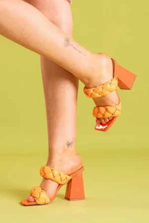 Arya Plaited Heel Orange/Melon