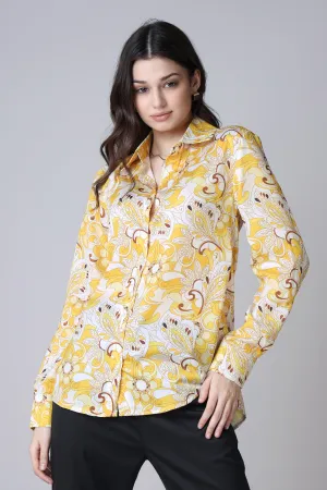 Attractive Yellow Paisley Women's Shirt