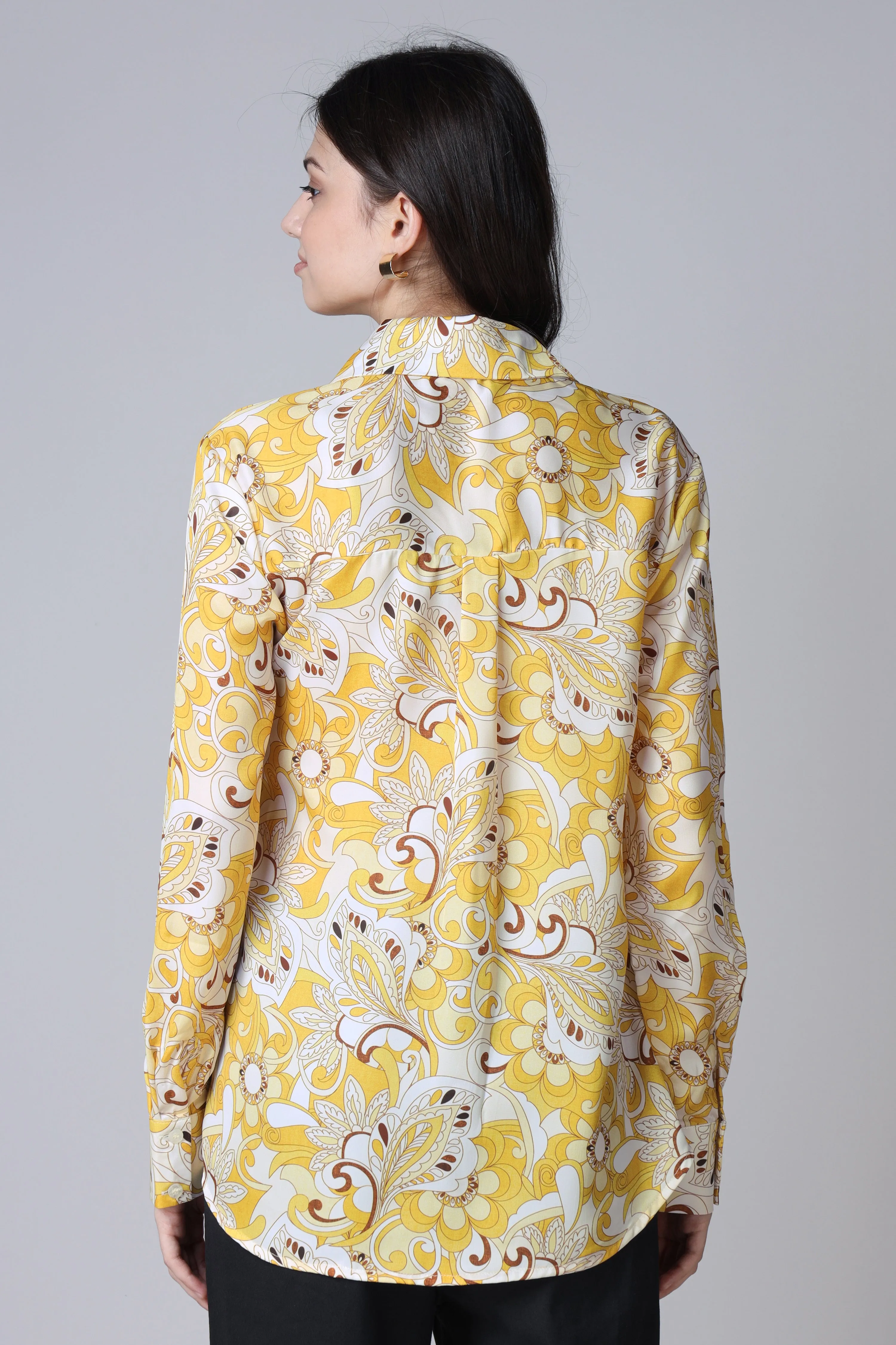 Attractive Yellow Paisley Women's Shirt