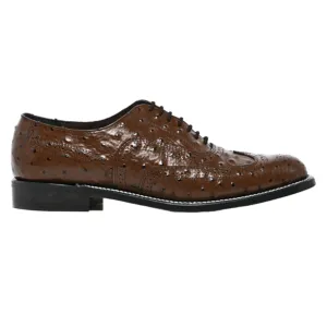 Barker Leather Brown Ostrich Shoe