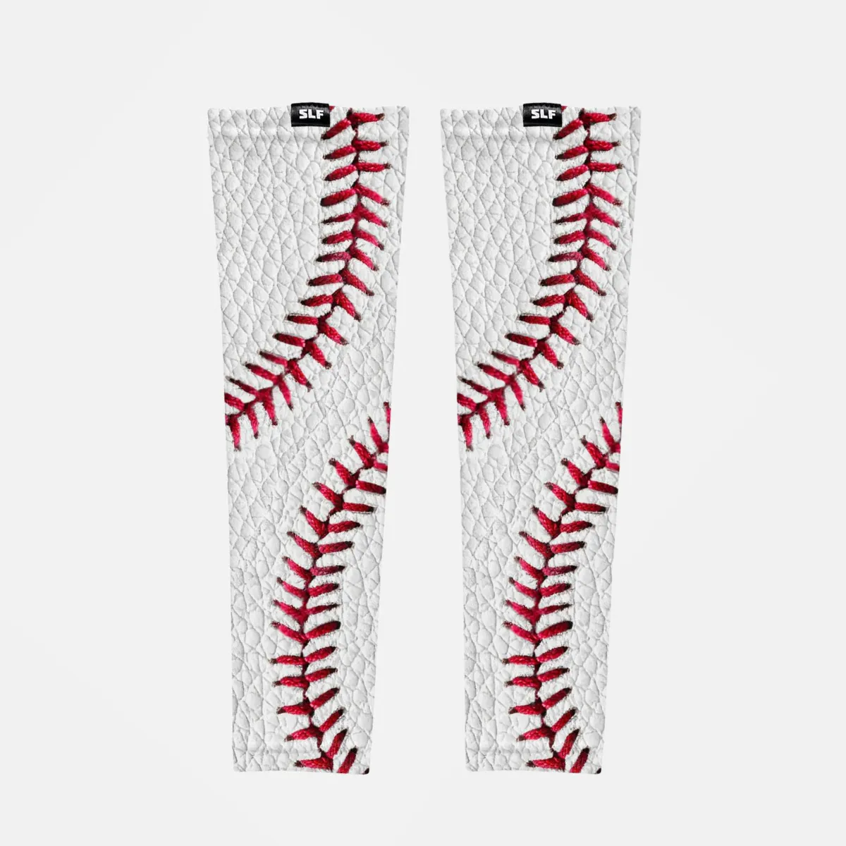 Baseball Lace White Leather UV Arm Sleeves (pair)