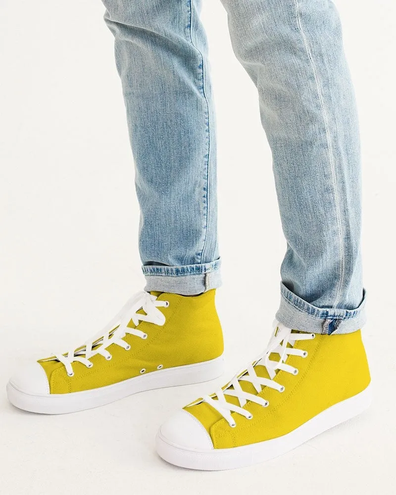 Bright Yellow High-Top Canvas Sneakers | Men's | C0M12Y100K0