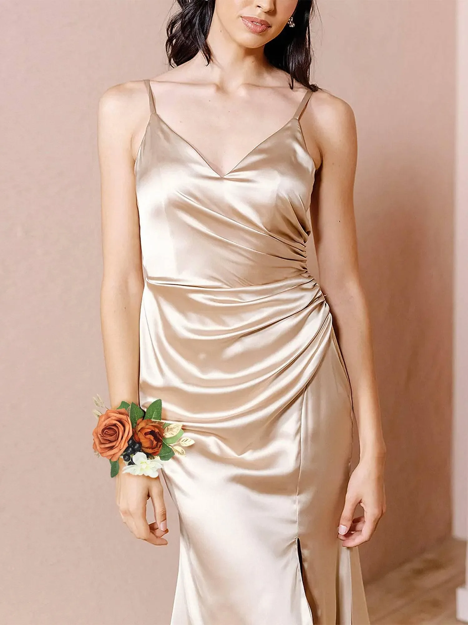 Burnt Orange Wrist Corsage