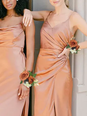Burnt Orange Wrist Corsage