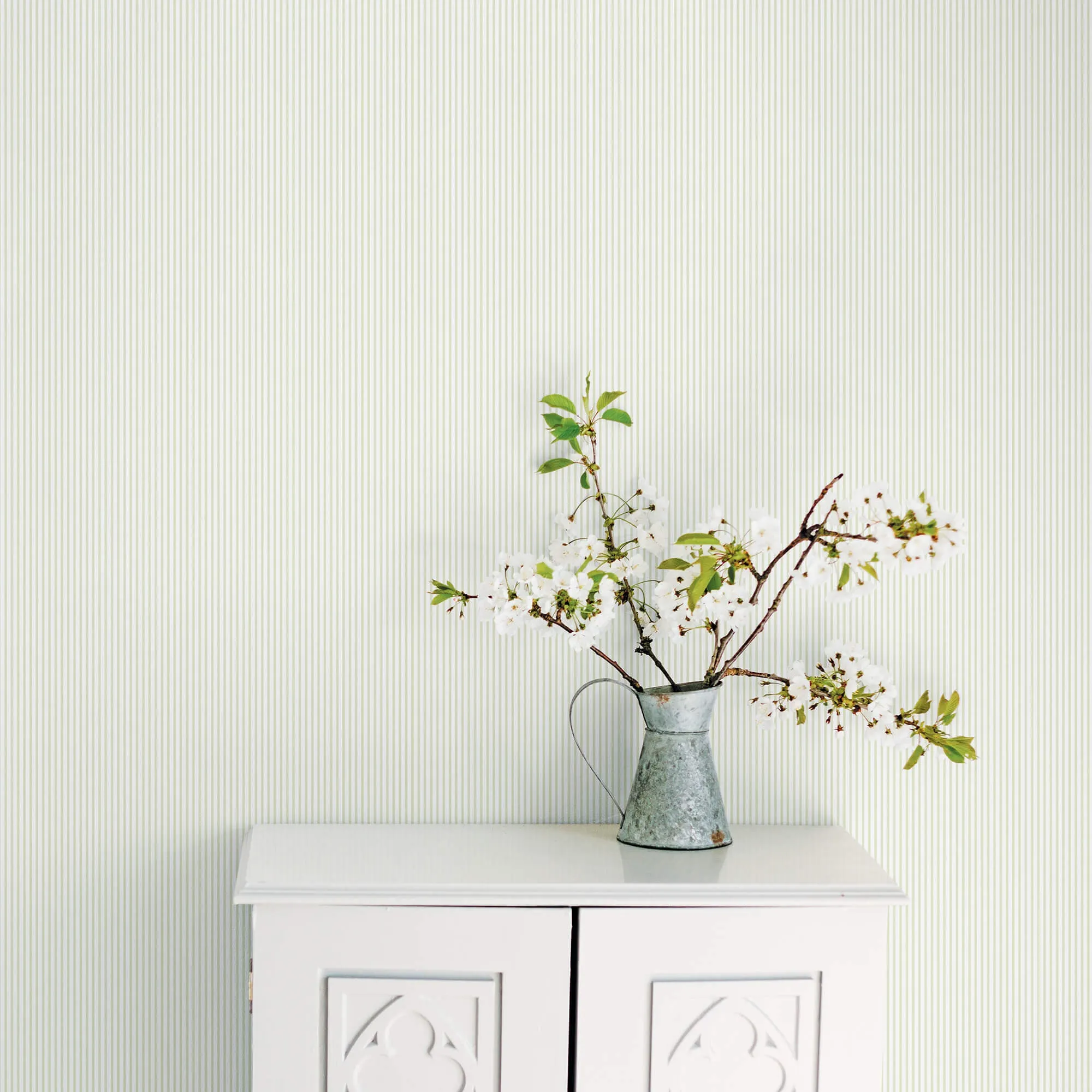 Candy Stripe Sage Wallpaper from the Small Prints Collection
