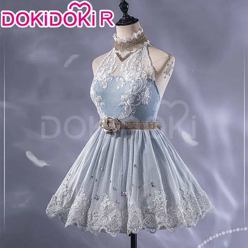 DokiDoki-R Anime Cosplay Costume Light Blue Dress Gown