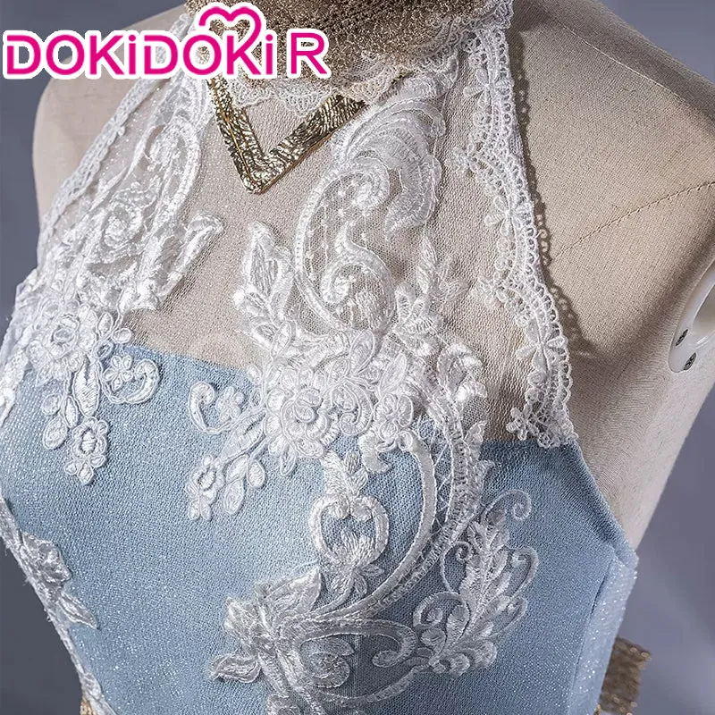 DokiDoki-R Anime Cosplay Costume Light Blue Dress Gown