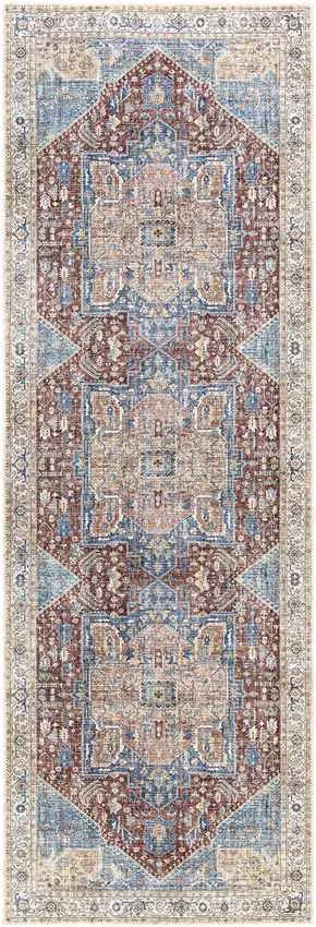 Esslingen Traditional Burnt Orange Washable Area Rug