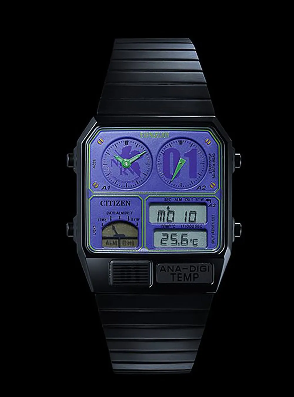 EVANGELION × CITIZEN × RADIO EVA ANA-DIGI TEMP feat.RADIO EVA/EVA-01 LIMITED EDITION JAPAN MOV'T