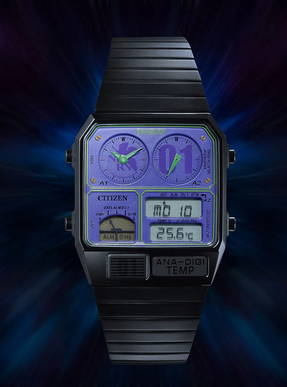 EVANGELION × CITIZEN × RADIO EVA ANA-DIGI TEMP feat.RADIO EVA/EVA-01 LIMITED EDITION JAPAN MOV'T