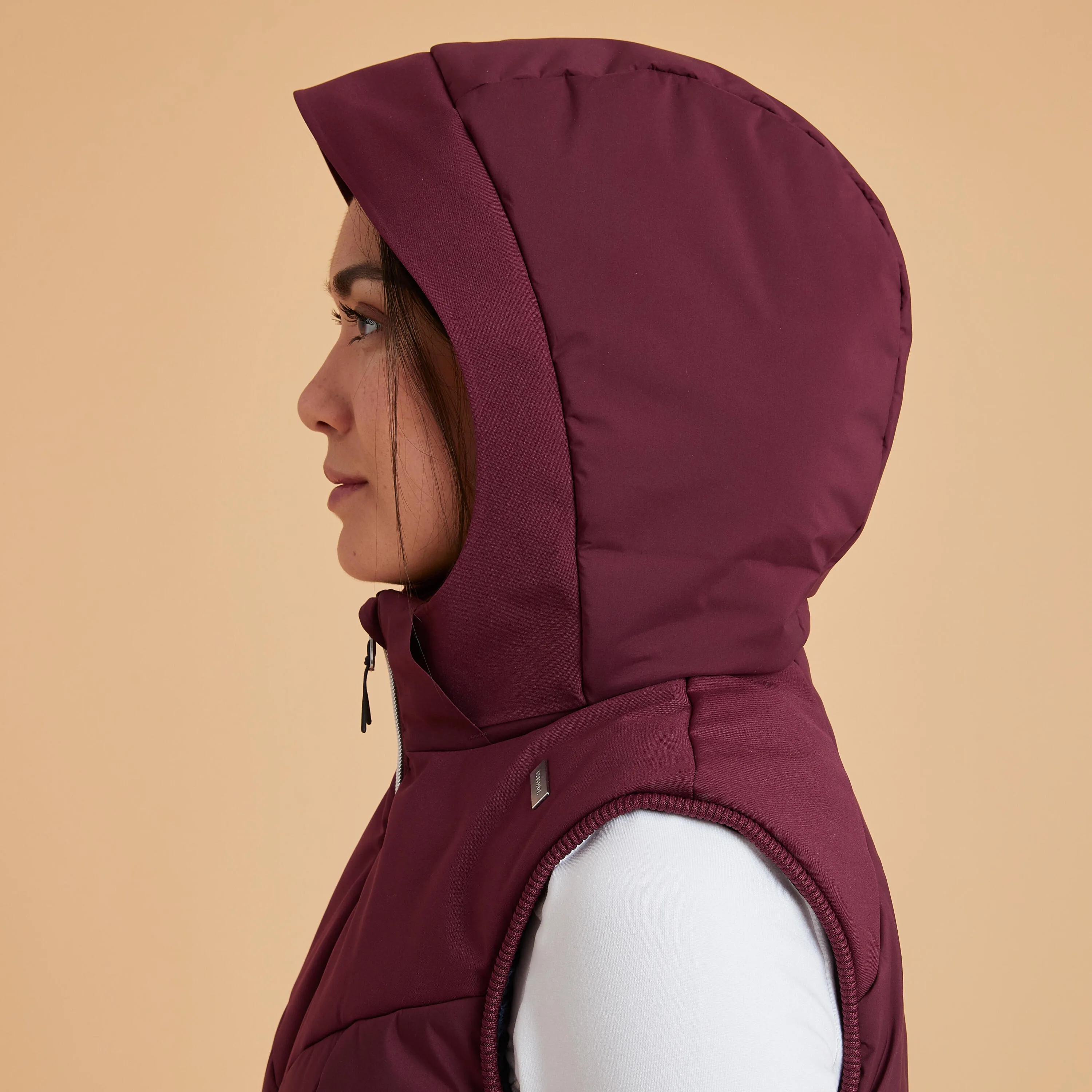 Fouganza women's riding vest, dark burgundy