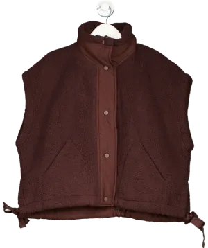 Free People Brown Hit The Slopes Fleece Jacket UK S