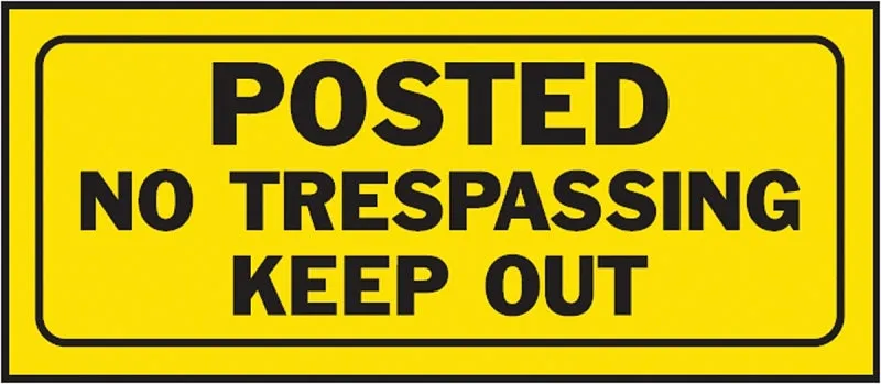 Hy-Ko 23004 Fence Sign, Rectangular, POSTED NO TRESPASSING KEEP OUT, Black Legend, Yellow Background, Plastic :EA: QUANTITY: 5