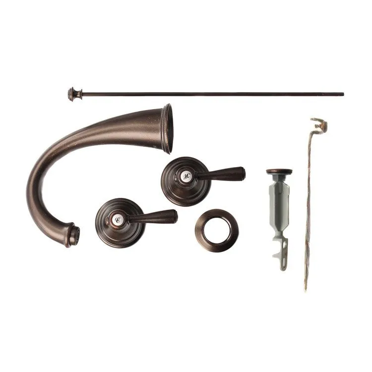 Kingsley Two Handle High-Arc Widespread Bathroom Faucet with Drain