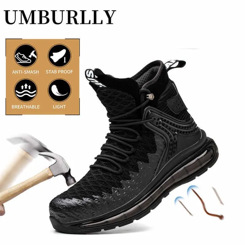 Mens Anti Stab Steel Toe Shoes with Puncture Shock Absorbing Design