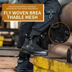 Mens Anti Stab Steel Toe Shoes with Puncture Shock Absorbing Design