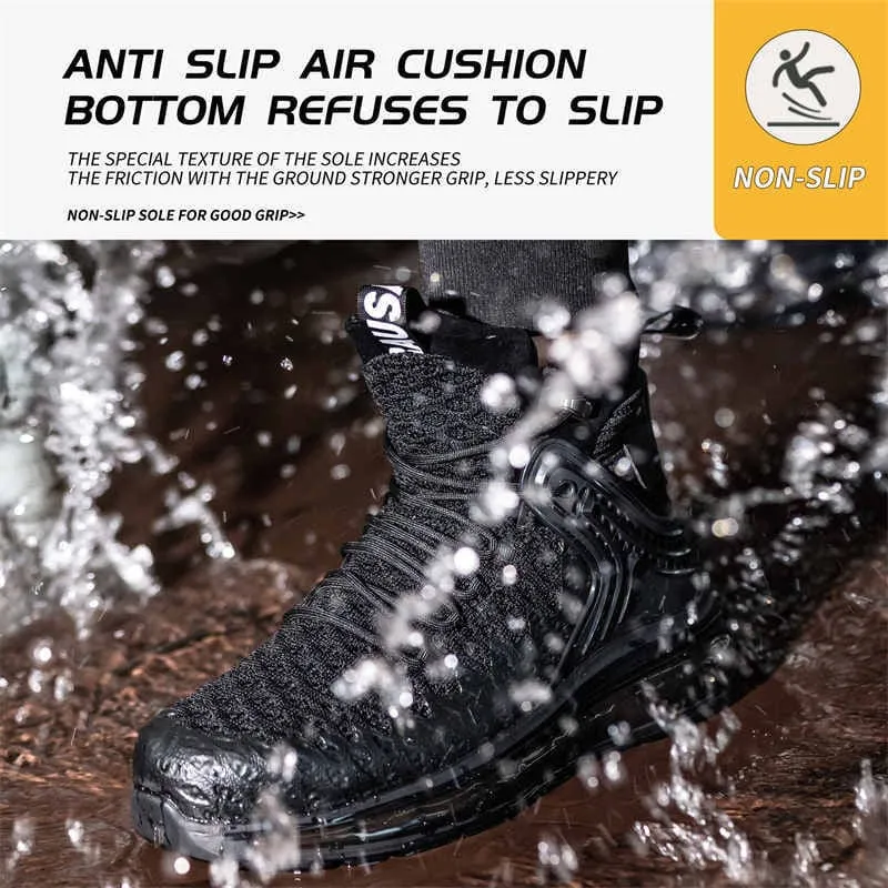 Mens Anti Stab Steel Toe Shoes with Puncture Shock Absorbing Design
