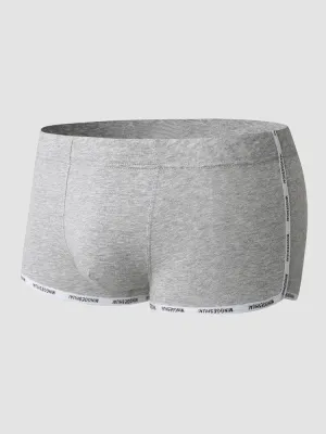 Mens Letter Trim Applique Cotton Trunks