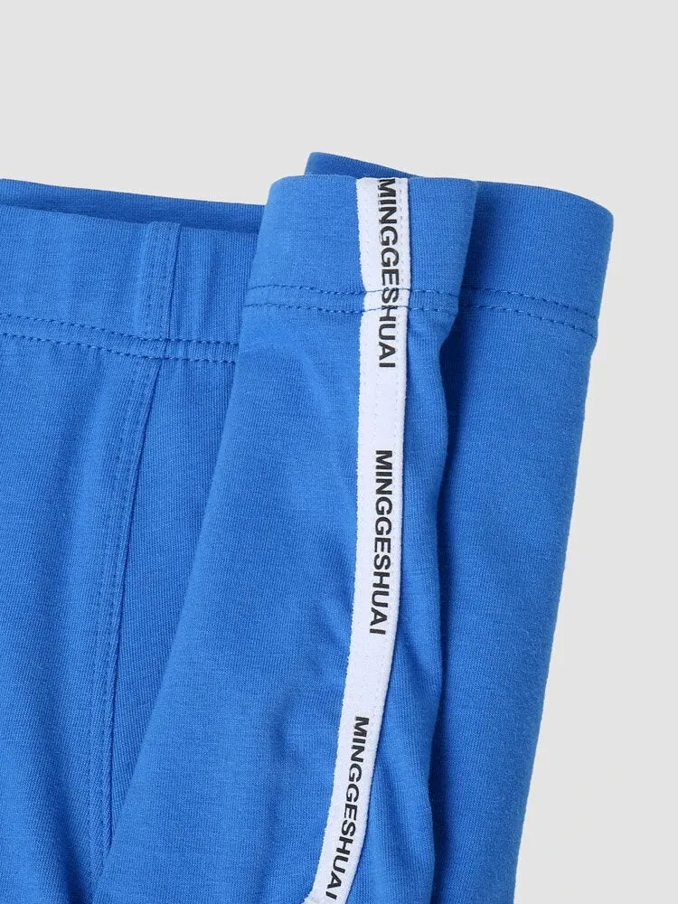 Mens Letter Trim Applique Cotton Trunks