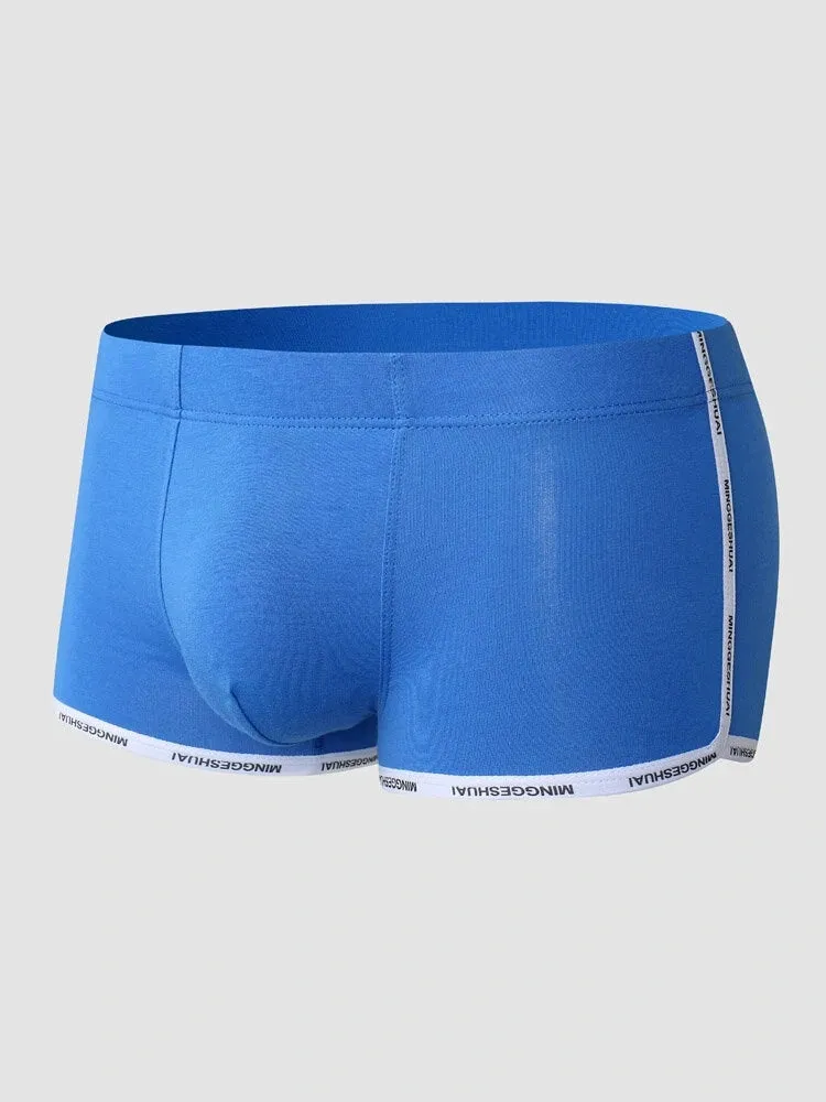 Mens Letter Trim Applique Cotton Trunks