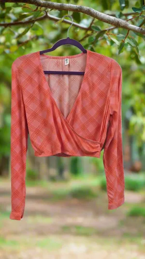 Nordstrom Orange Wrap Crop Top by BP. SZ:  XS