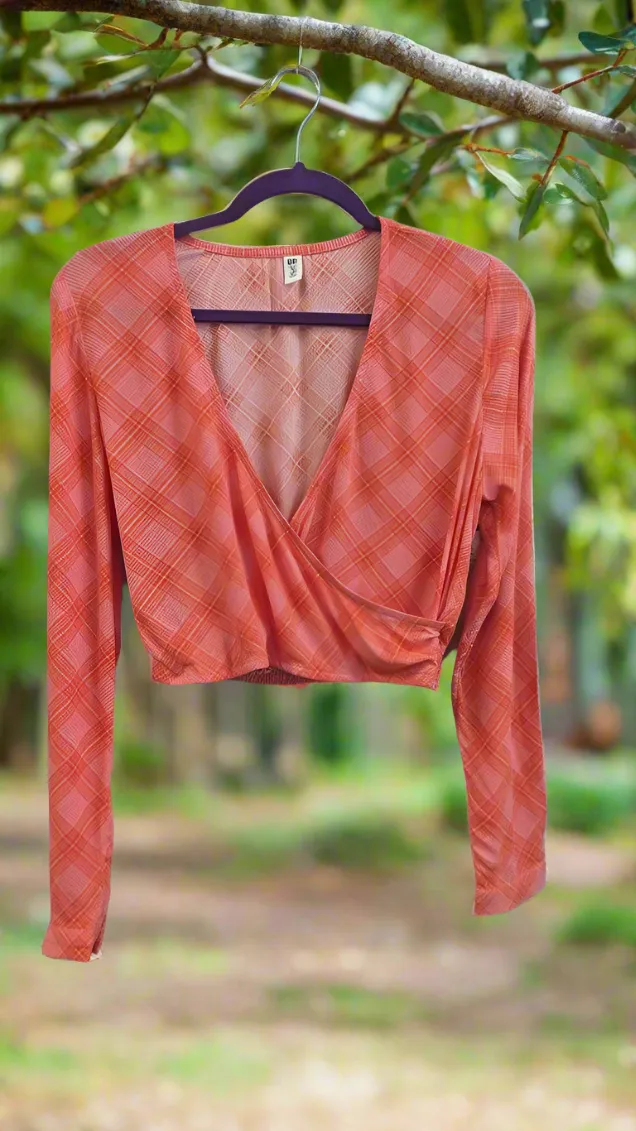 Nordstrom Orange Wrap Crop Top by BP. SZ:  XS