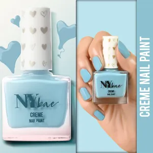 NY Bae Creme Nail Paint | Chip Resistant | Vegan | Cruelty Free - Azure Blue 12 (10 ml)