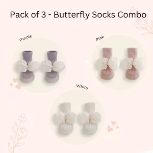 Pack of 3- Butterfly Baby Socks