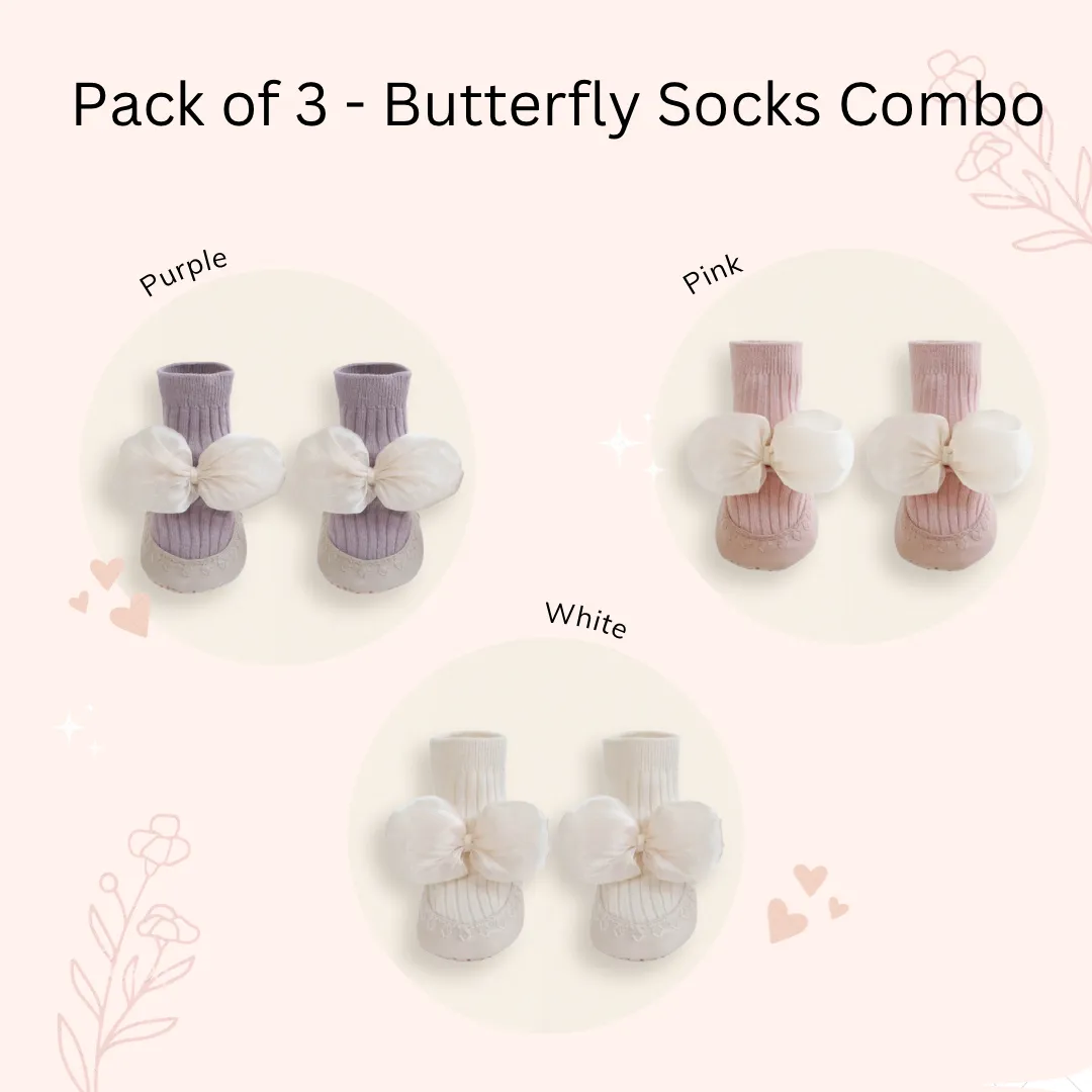 Pack of 3- Butterfly Baby Socks