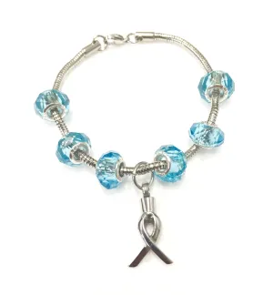 "Azure Blue" Murano Bead Cremation Bracelet