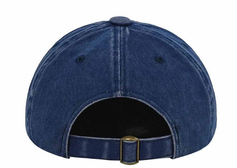 "Love is All, All is Love" Vintage Washed Cowboy Cap Embroidered Blue Baseball Cap