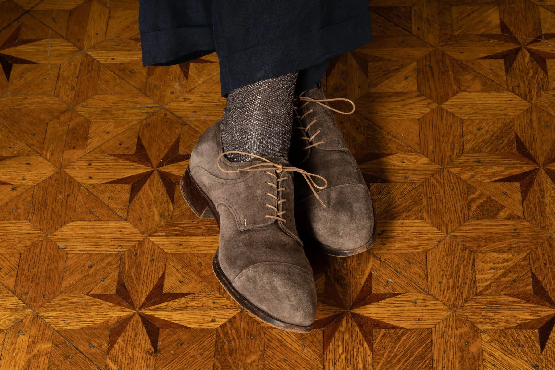Round Biscuit Brown Waxed Cotton Shoelaces