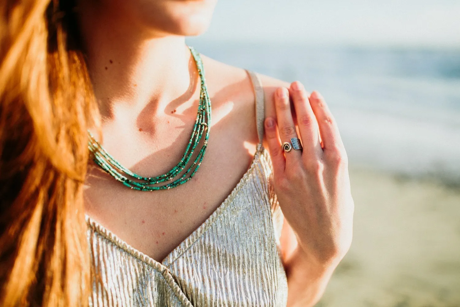 Soothing Turquoise Strands Necklace
